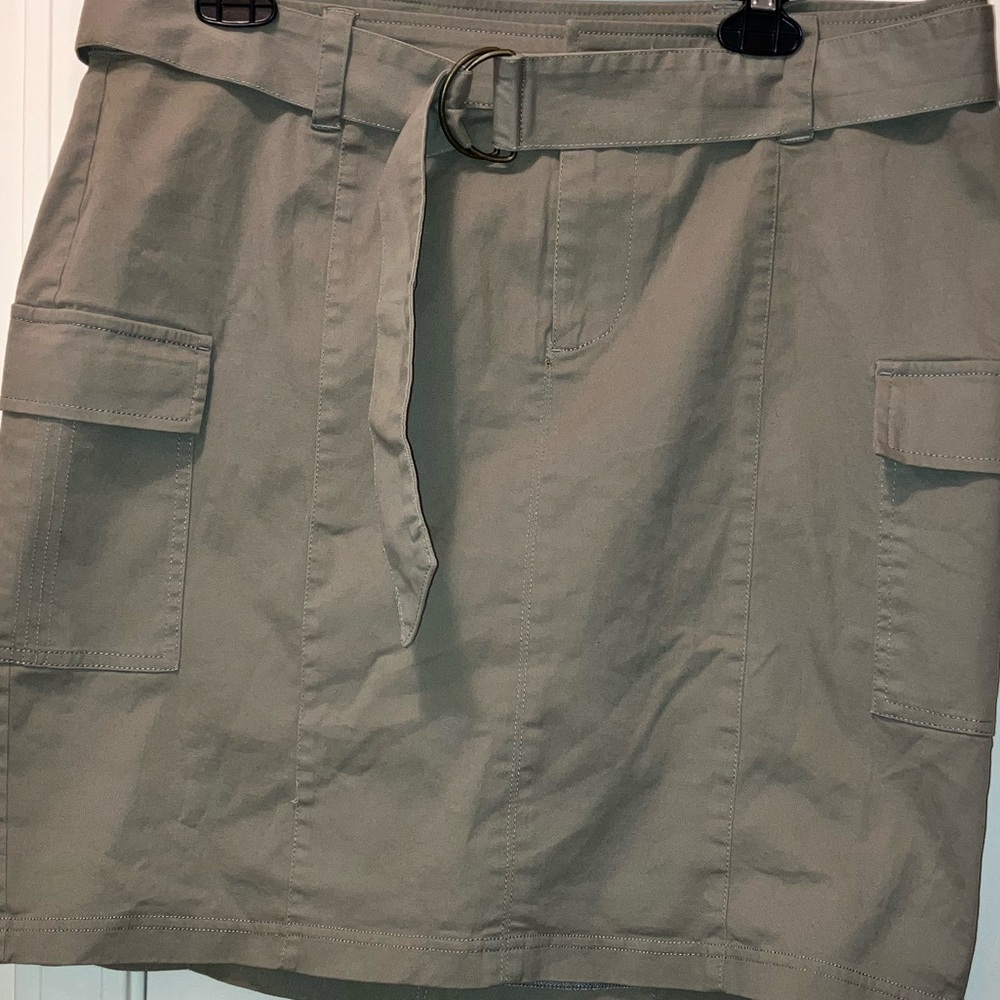Torrid lt green twill cargo mini skirt
